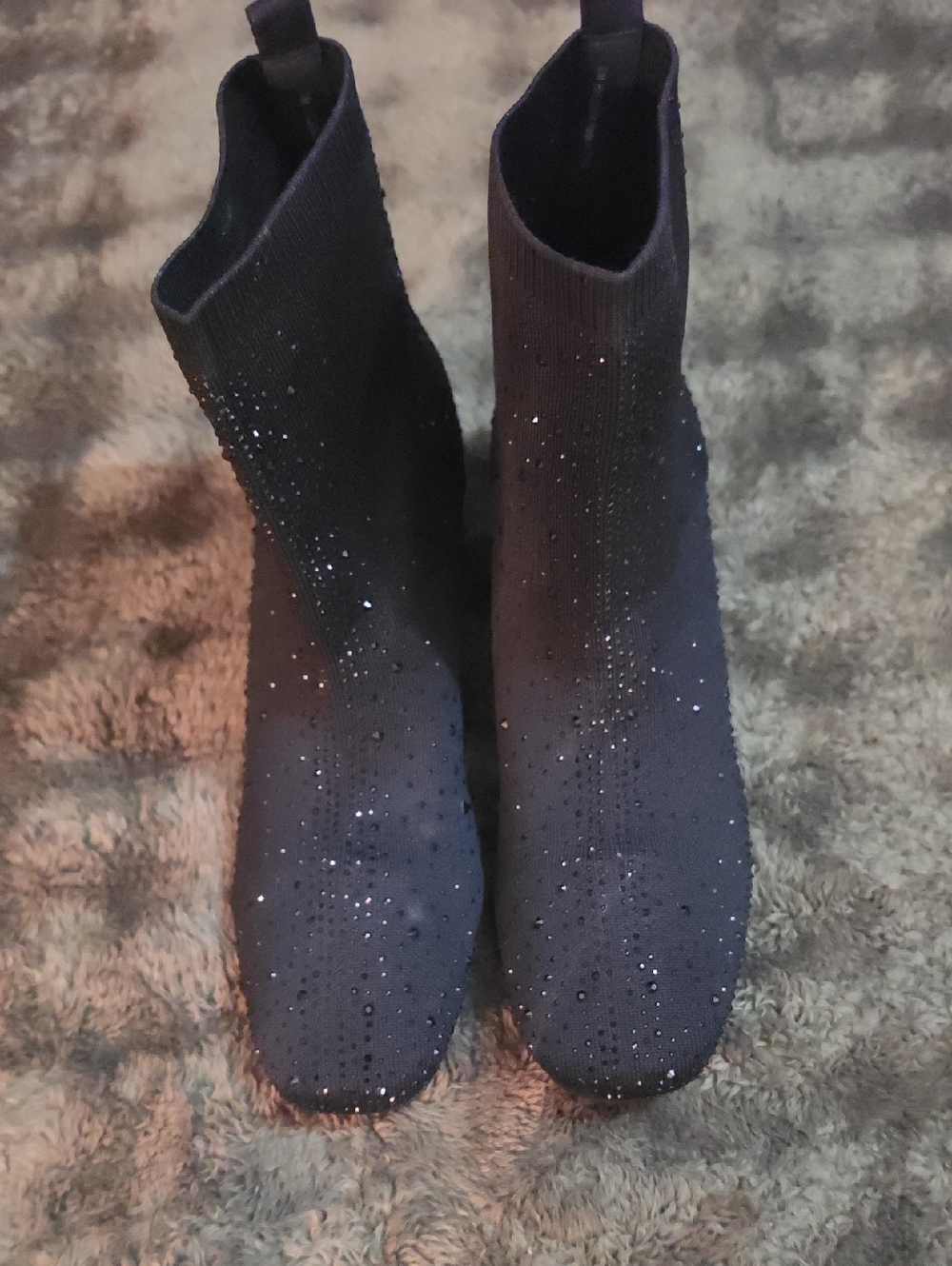 NEW - Kenneth Cole Black Crystal Knit Sock Booties